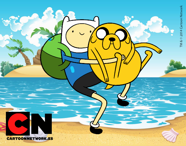 Finn y Jake abrazados