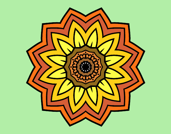 Dibujo de Mandala flor de girasol pintado por en  el día  05-08-19 a las 21:25:07. Imprime, pinta o colorea tus propios dibujos!