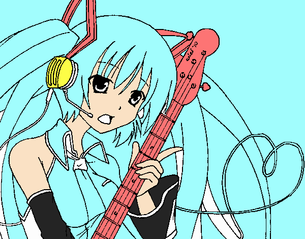 Miku con guitarra