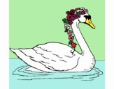 Cisne con flores