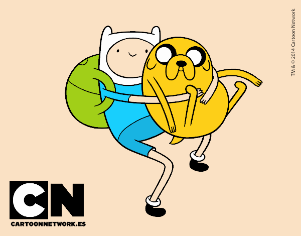 Finn y Jake abrazados