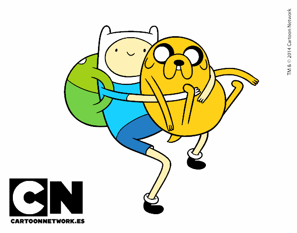 Finn y Jake abrazados