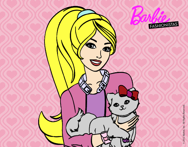 Barbie y su linda gatita