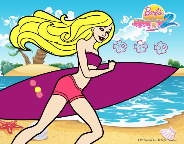 Barbie corre al agua