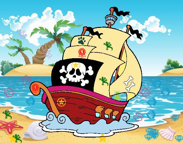 Dibujo de barco pirata pintado por en  el día 24-08-19 a las  23:35:15. Imprime, pinta o colorea tus propios dibujos!