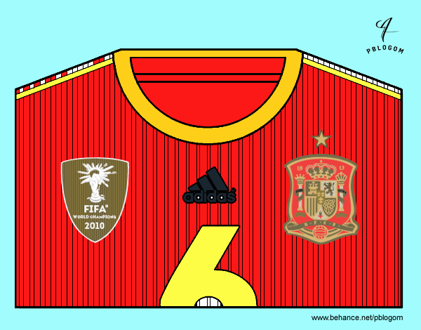 Camiseta del mundial de fútbol 2014 de España