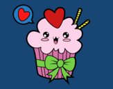 Cupcake kawaii con lazo