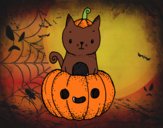 Un gatito de Halloween