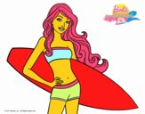 Barbie con tabla de surf