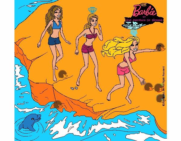 Barbie y sus amigas en la playa