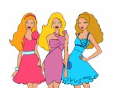 Barbie y sus amigas vestidas de fiesta