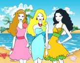 Barbie y sus amigas vestidas de fiesta