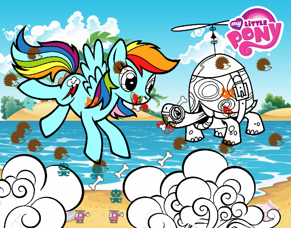 Rainbow Dash y la tortuga tanque