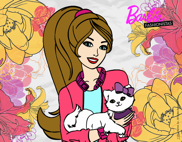 Barbie con su linda gatita