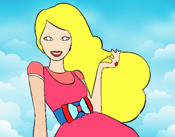 Barbie con su vestido con lazo