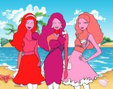 Barbie y sus amigas vestidas de fiesta