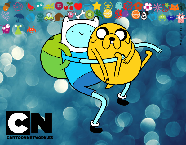 Finn y Jake abrazados