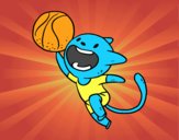 Gato jugando a baloncesto