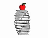 Libros y manzana