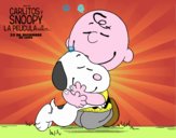 Snoopy y Carlitos abrazados