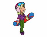 Una chica Snowboard