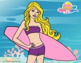 Barbie con tabla de surf