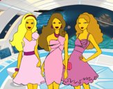 Barbie y sus amigas vestidas de fiesta