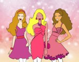 Barbie y sus amigas vestidas de fiesta