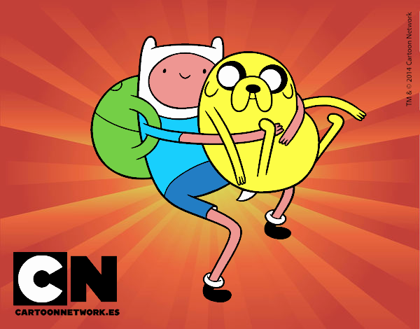 Finn y Jake abrazados