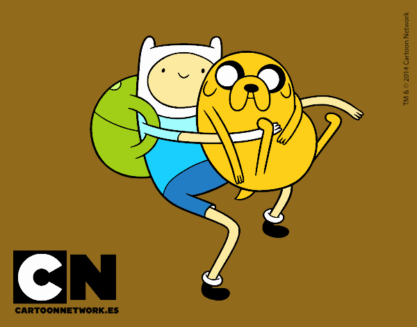 Dibujo de Finn y Jake abrazados pintado por en  el día 15-09-19  a las 05:24:30. Imprime, pinta o colorea tus propios dibujos!