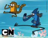 Mordecai y Rigby karatekas