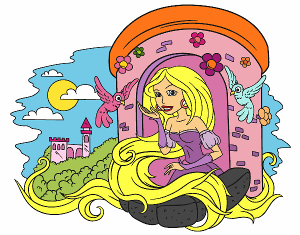 rapunzel con los pajaritos