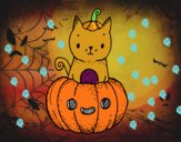 Un gatito de Halloween