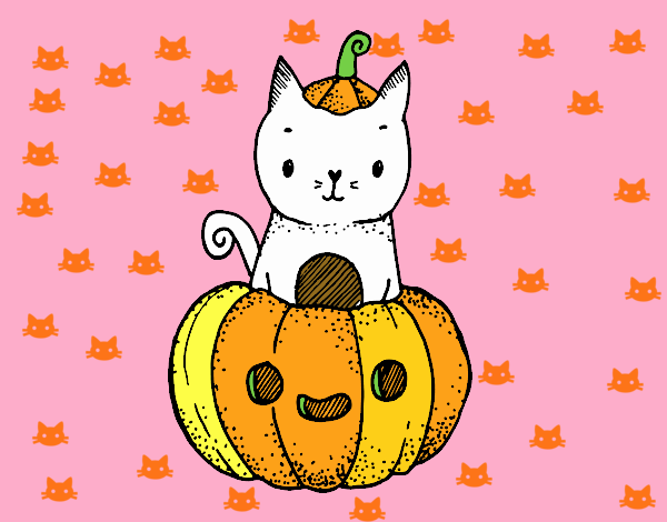 Un gatito de Halloween