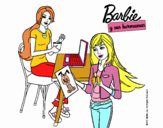 Barbie y su hermana merendando