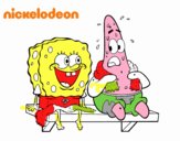 Bob Esponja y Patricio en bañador