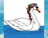 Cisne con flores