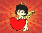 Cupido y un corazón