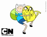 Finn y Jake abrazados