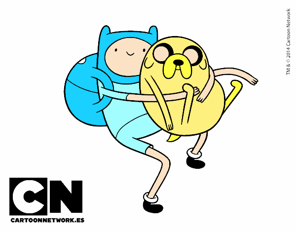 Finn y Jake abrazados