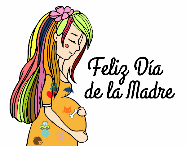 Mamá embarazada en el día de la madre