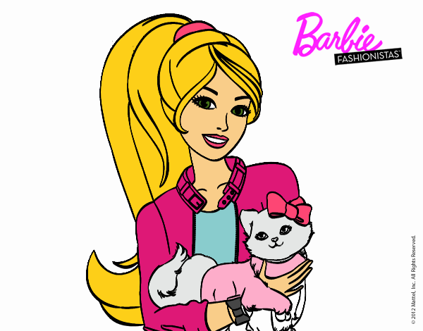 Barbie con su linda gatita