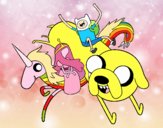 Finn y Jake con la Princesa Chicle