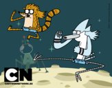 Mordecai y Rigby karatekas