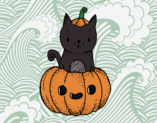 Un gatito de Halloween