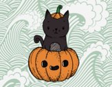 Un gatito de Halloween