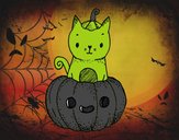 Un gatito de Halloween