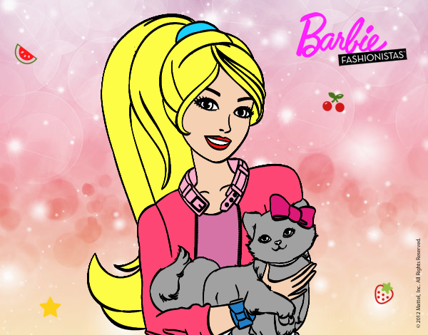 Barbie con su linda gatita