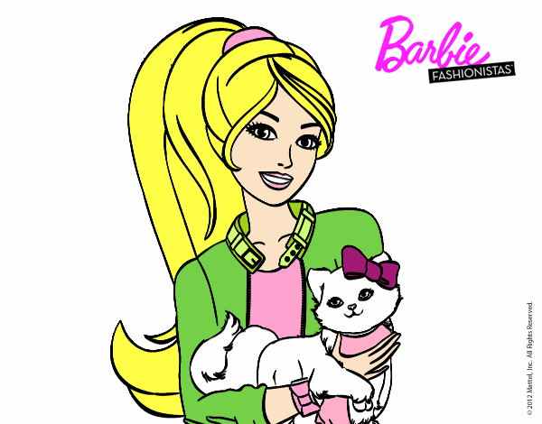 Barbie con su linda gatita