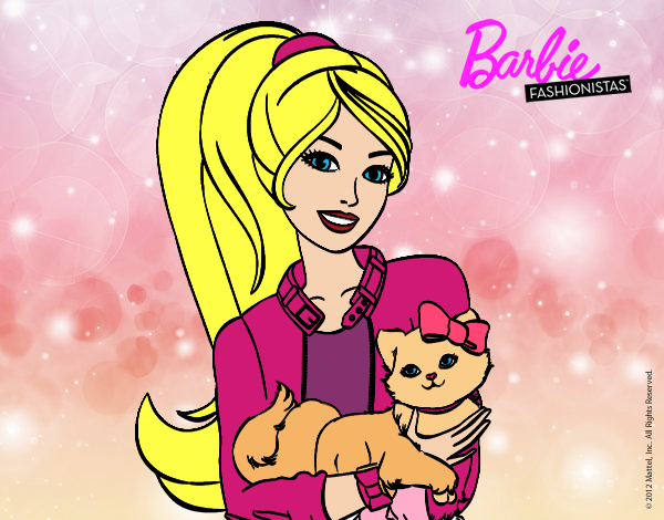 Barbie con su linda gatita